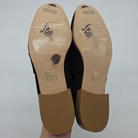 Free People At Ease Embossed Reptile Leather Loafers Size 9 39.5 New Mules - Picture 6 of 7